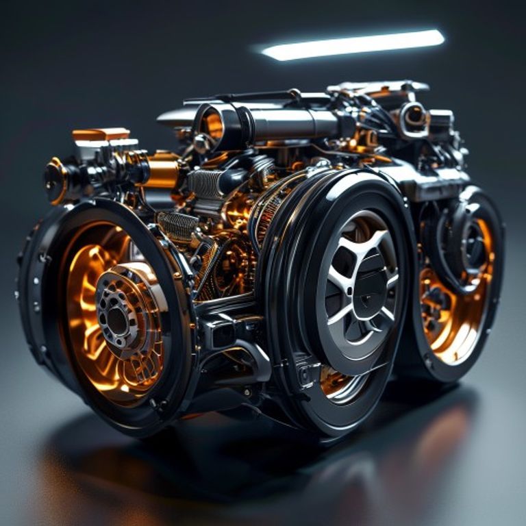 Cutaway view of a compact high-power-density electric vehicle motor