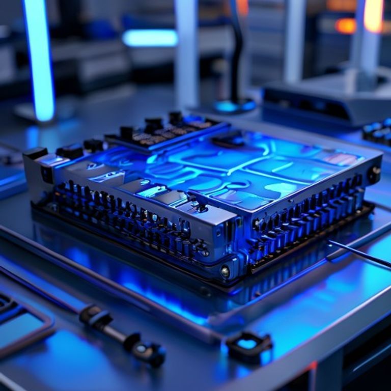 Solid-state electric vehicle battery module shown in a research lab